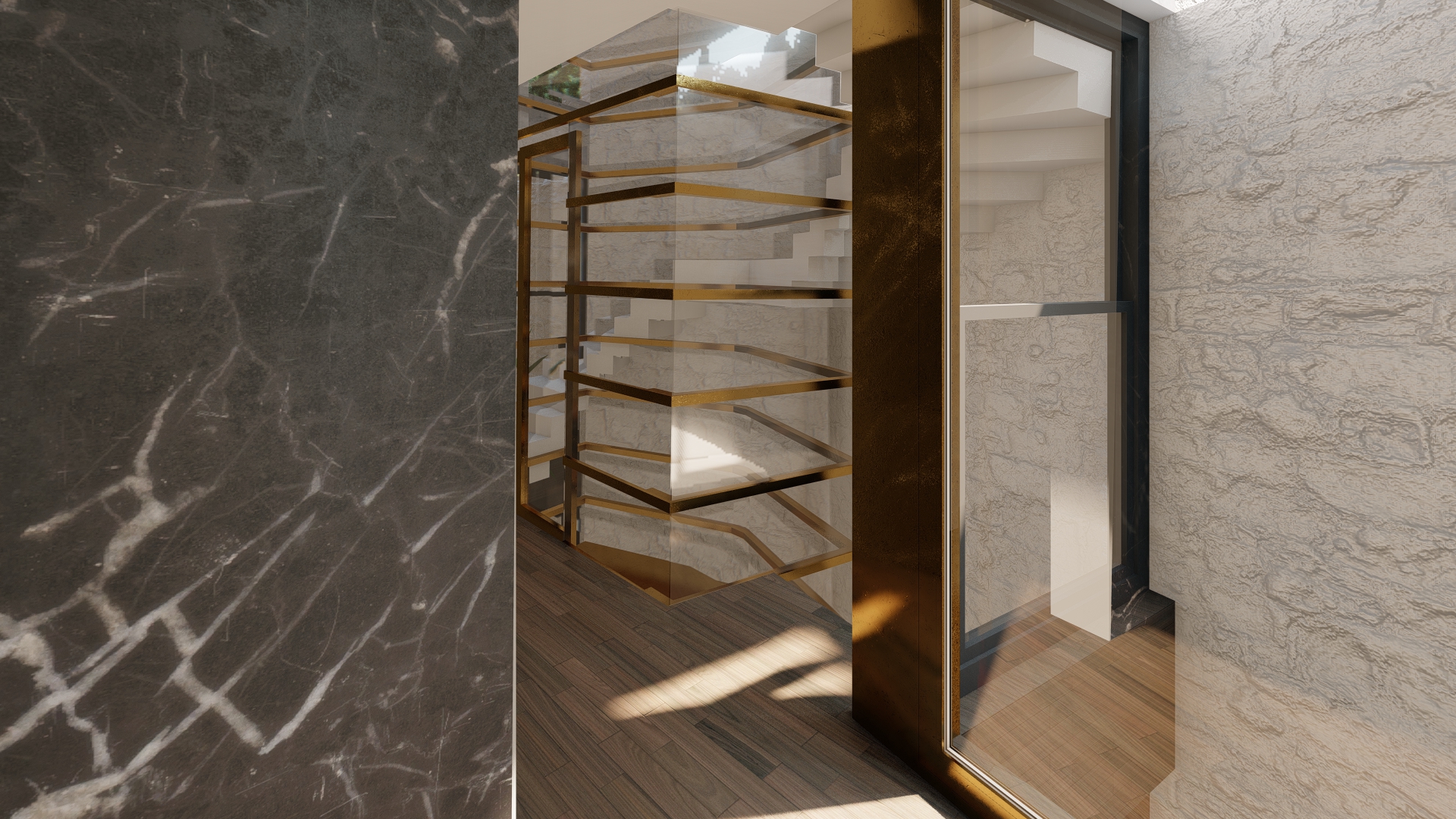Ortus Villa Modern Staircase - CUBICS Architecture, Georgios Kyriakopoulos Architect & Mihaela Shtirkova Civil Engineer